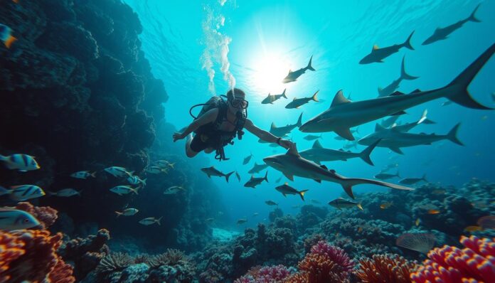 Diving with Reef Sharks