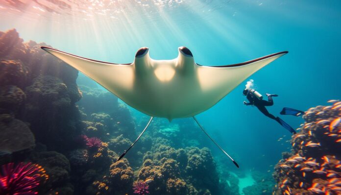 Scuba Diving with Manta Rays