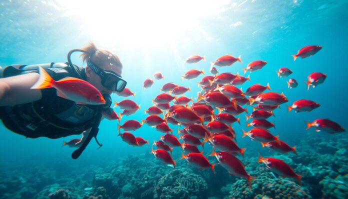 Diving with Snappers