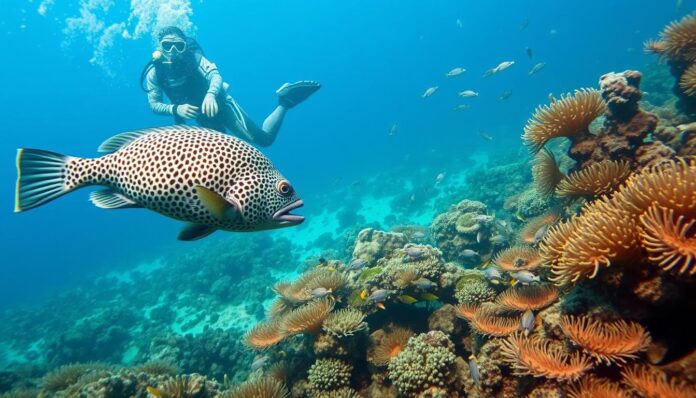 Diving with Groupers