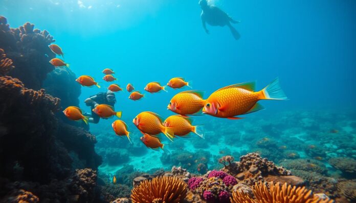 Diving with Parrotfish