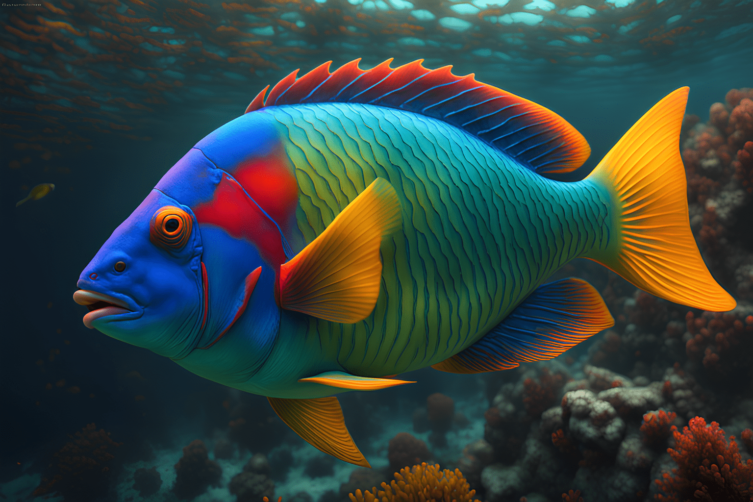 Diving with Parrotfish