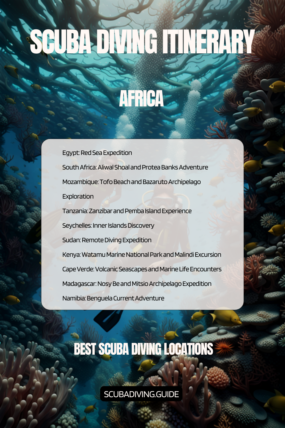 Africa Recommended Scuba Diving Itineraries