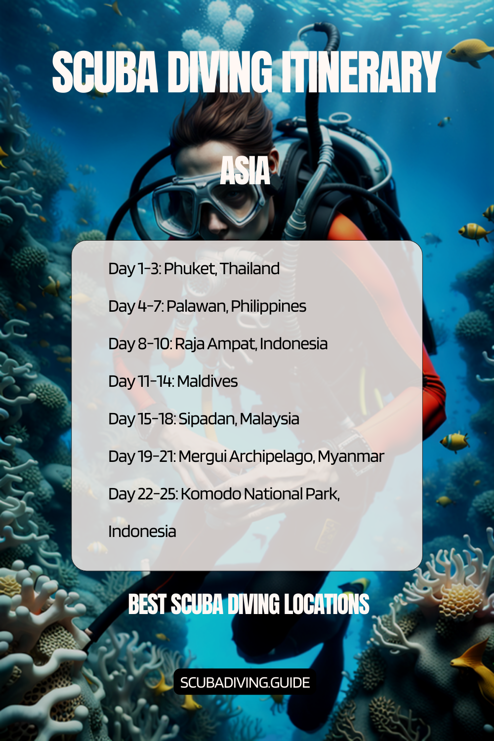 Asia Recommended Scuba Diving Itinerary