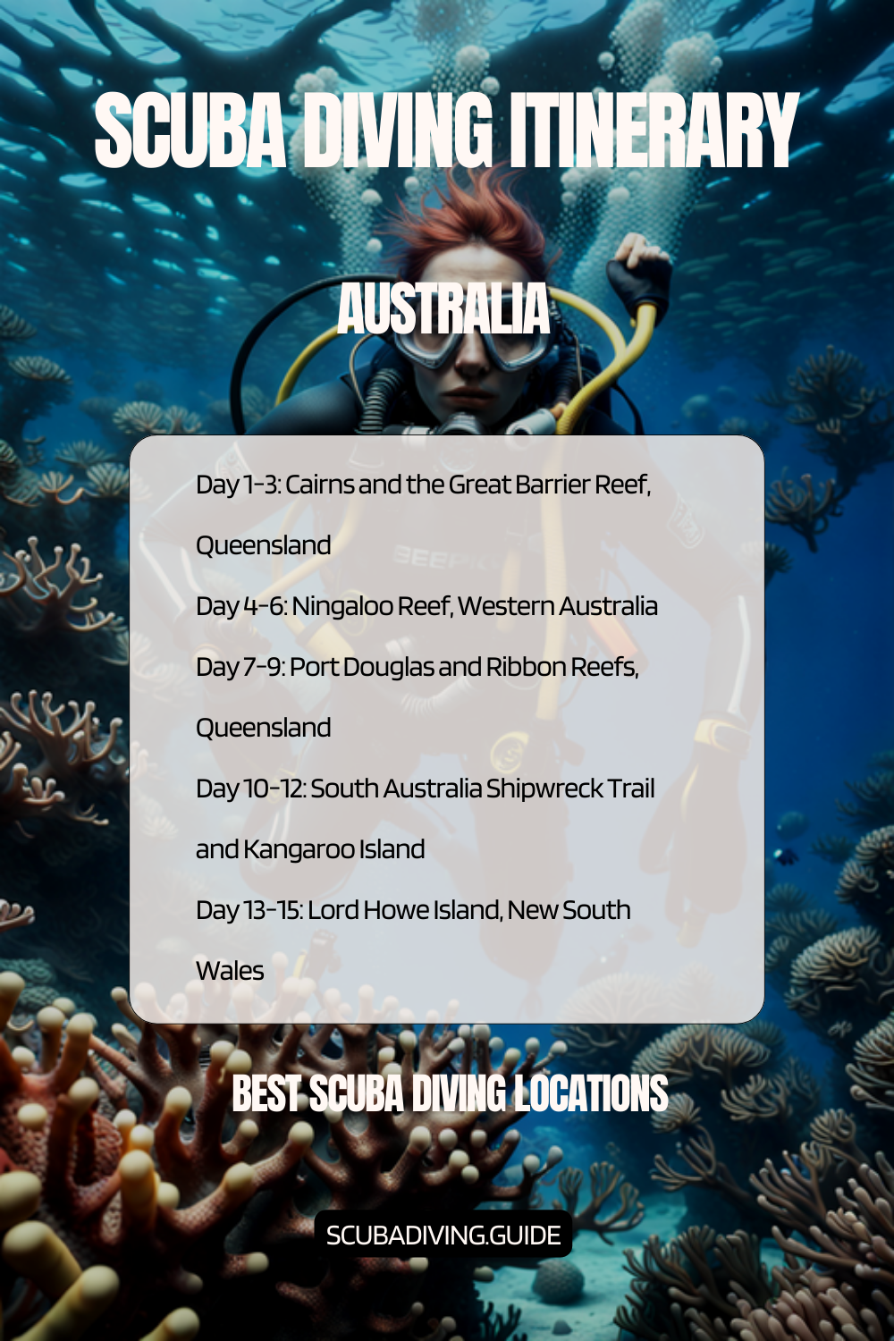 Australia Recommended Scuba Diving Itinerary