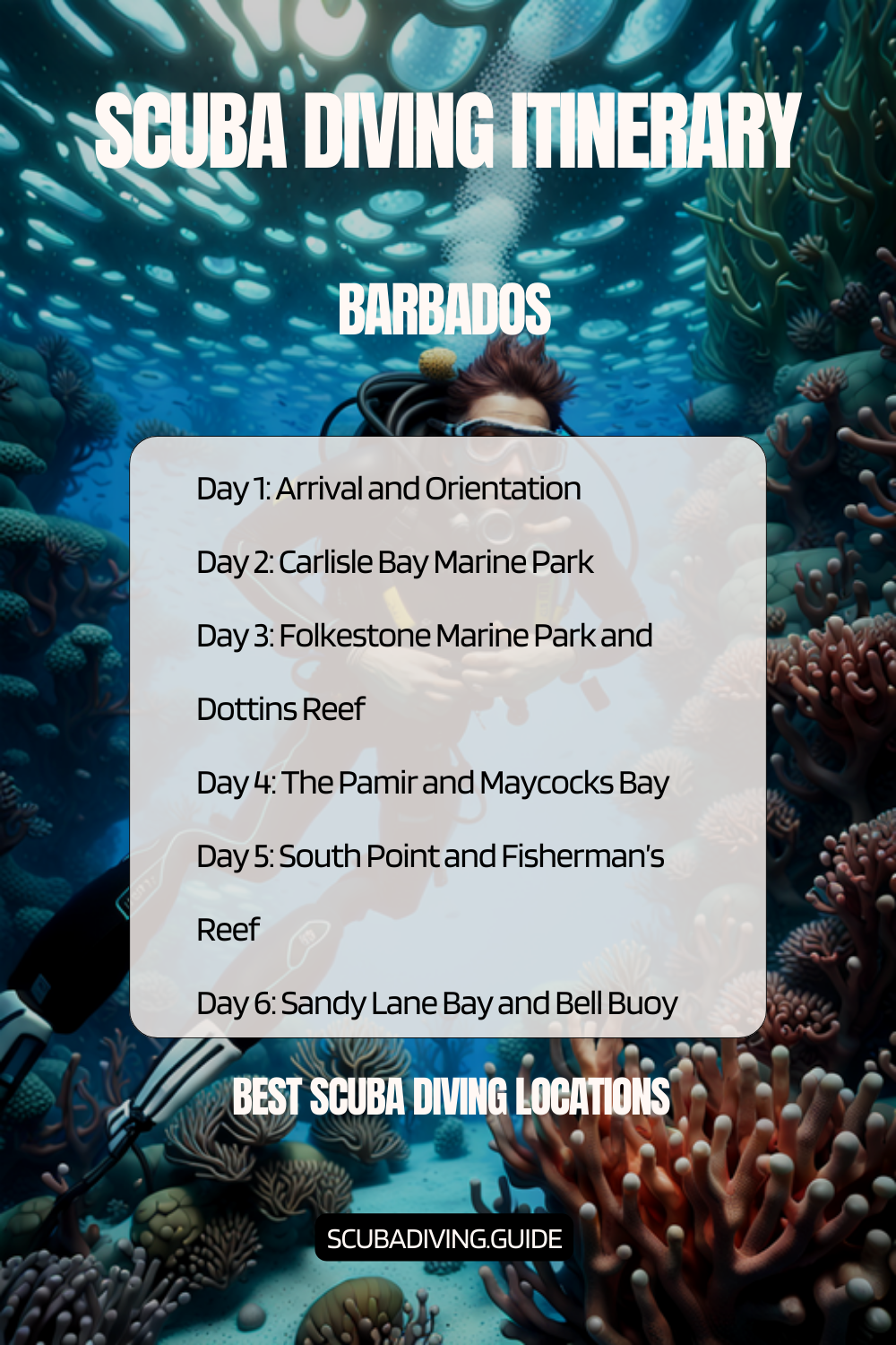Barbados Recommended Scuba Diving Itinerary