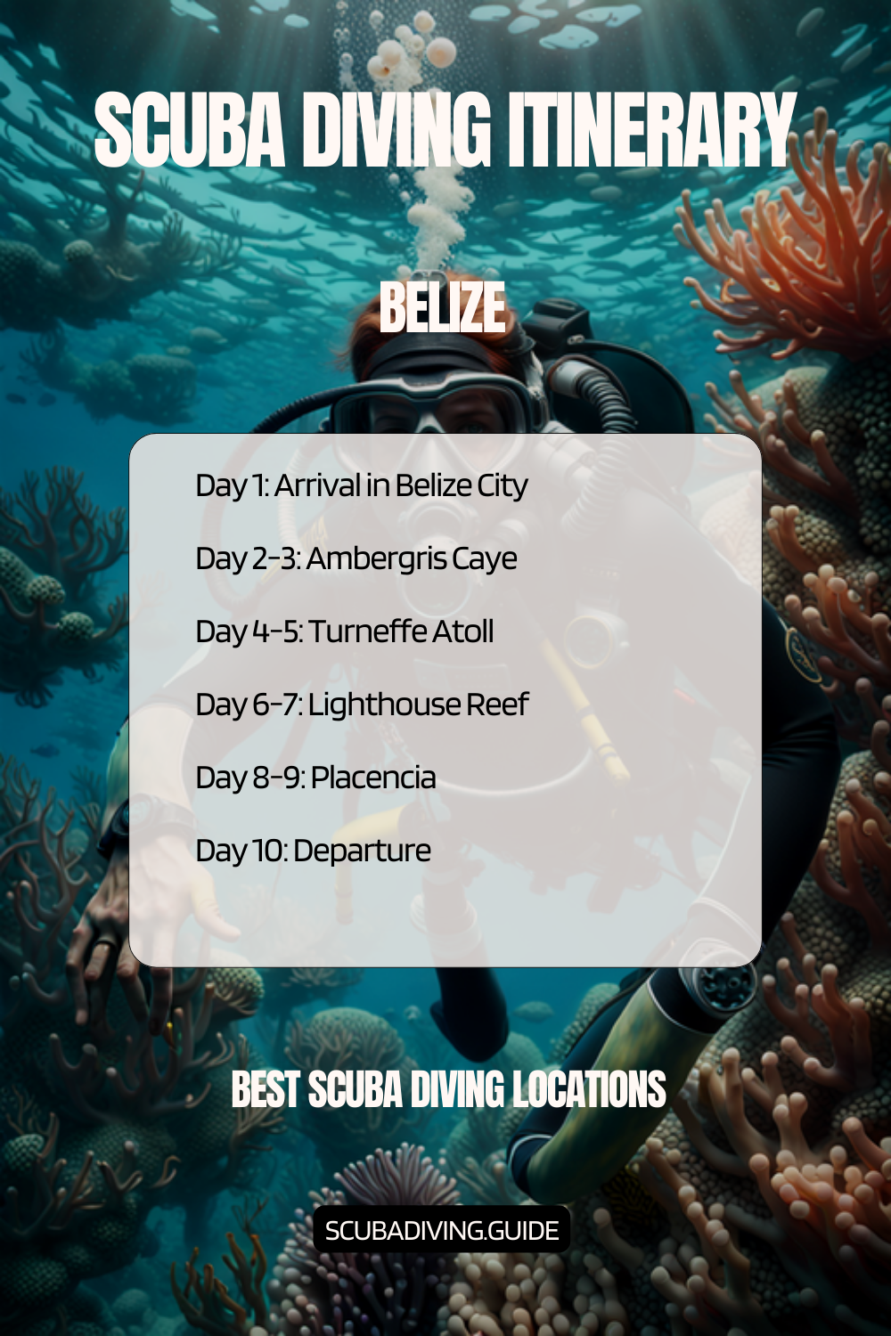 Belize Recommended Scuba Diving Itinerary