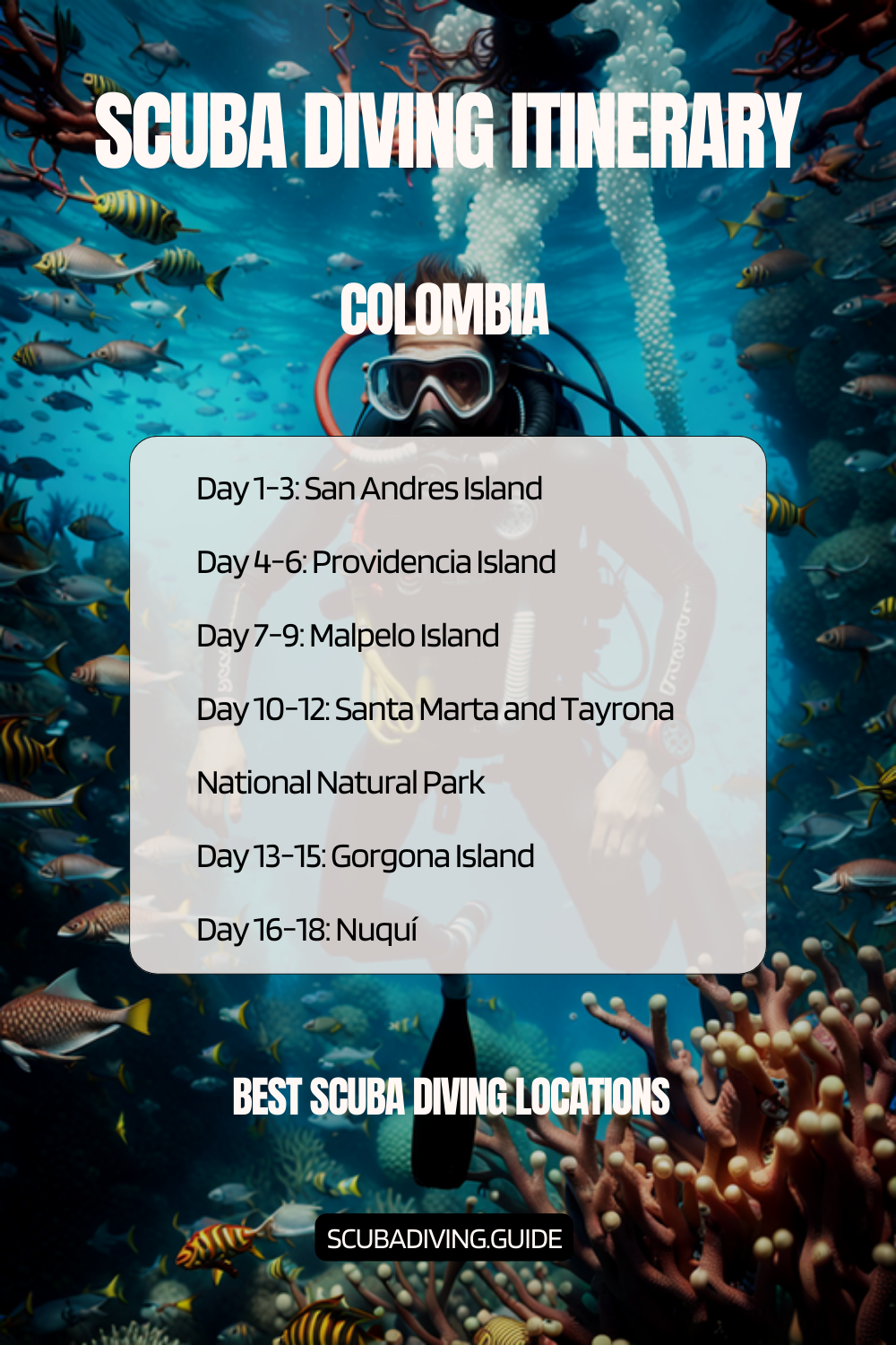 Colombia Recommended Scuba Diving Itinerary