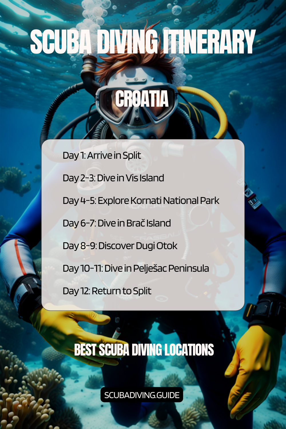 Croatia Recommended Scuba Diving Itinerary