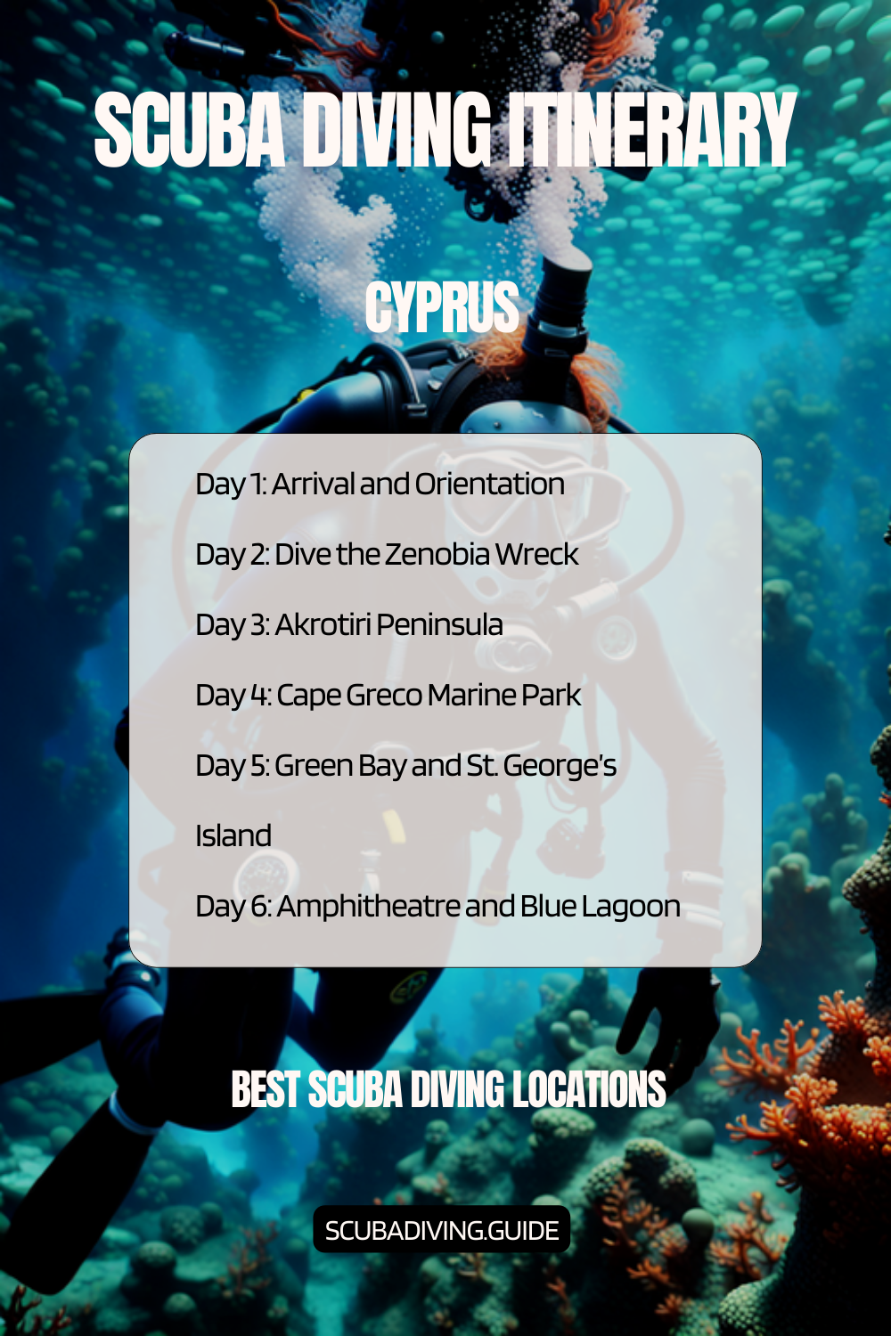 Cyprus Recommended Scuba Diving Itinerary
