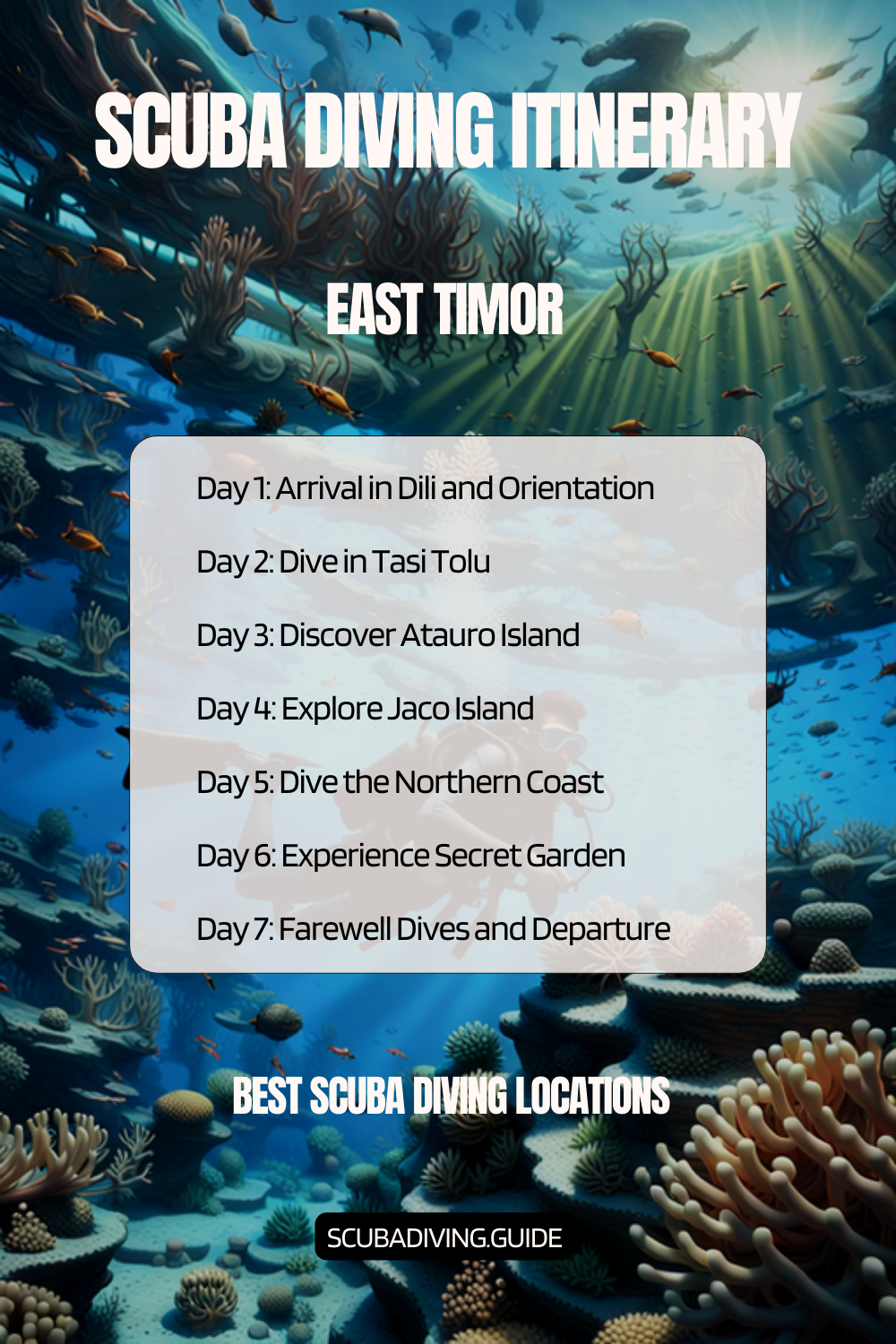 East Timor Recommended Scuba Diving Itinerary