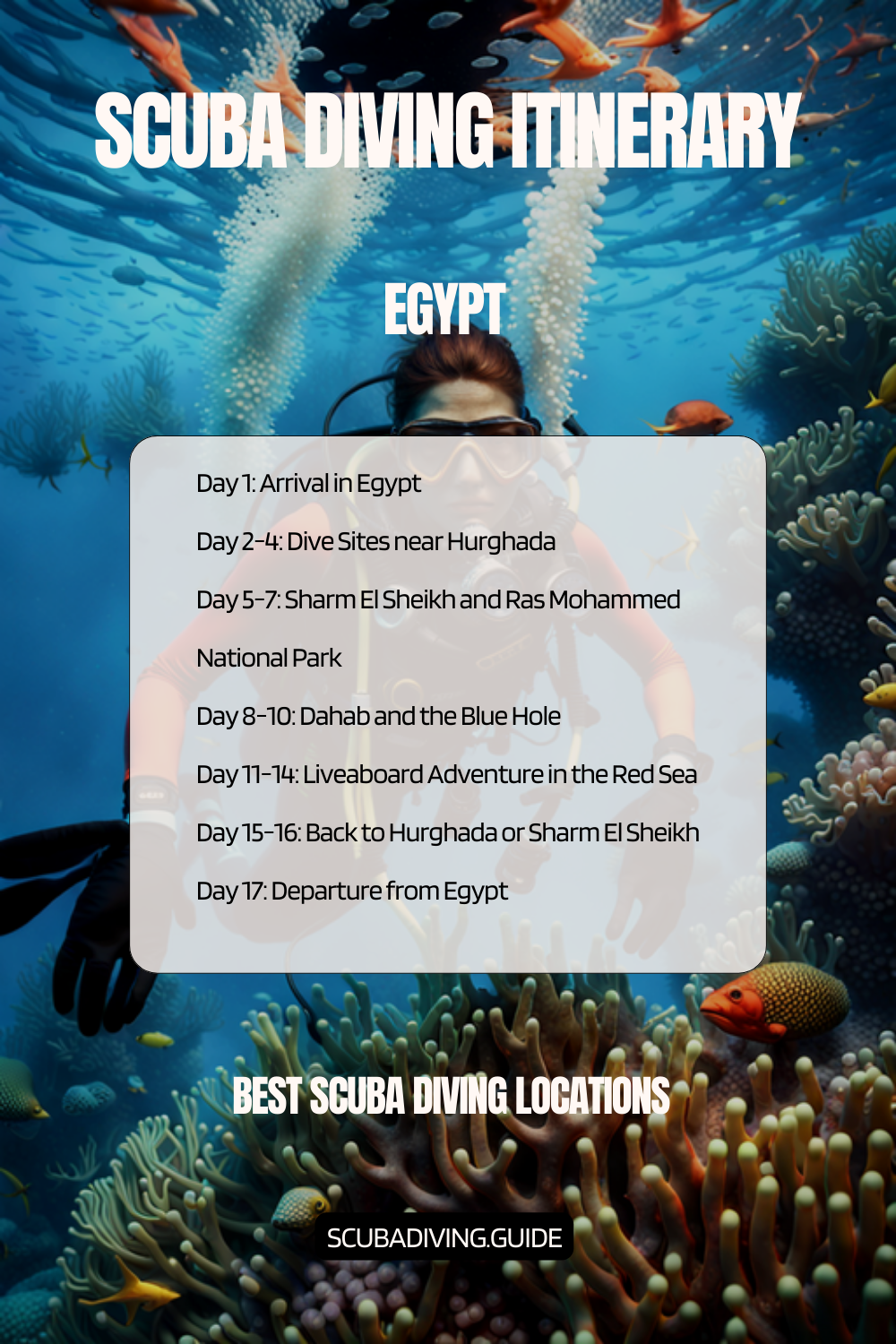 Egypt Recommended Scuba Diving Itinerary