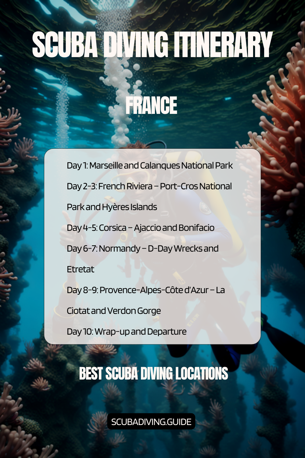France Recommended Scuba Diving Itinerary
