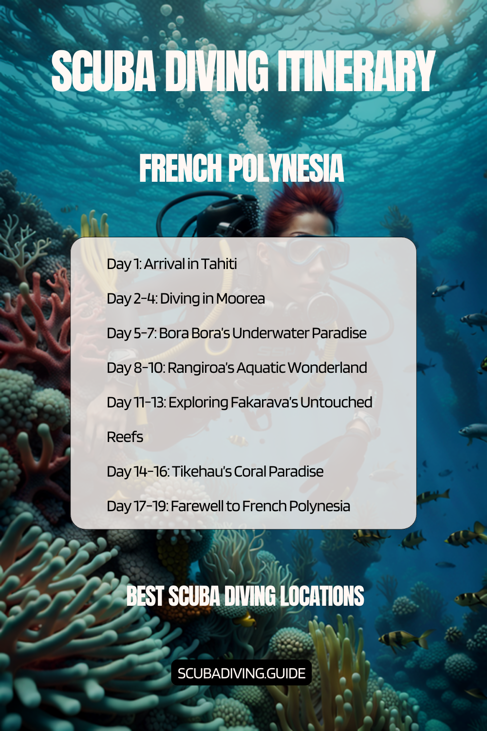 French Polynesia Recommended Scuba Diving Itinerary