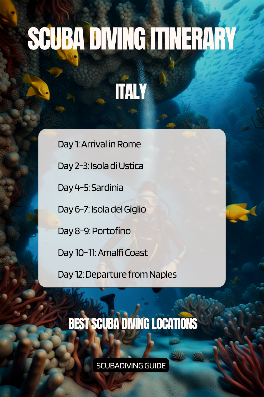Italy Recommended Scuba Diving Itinerary