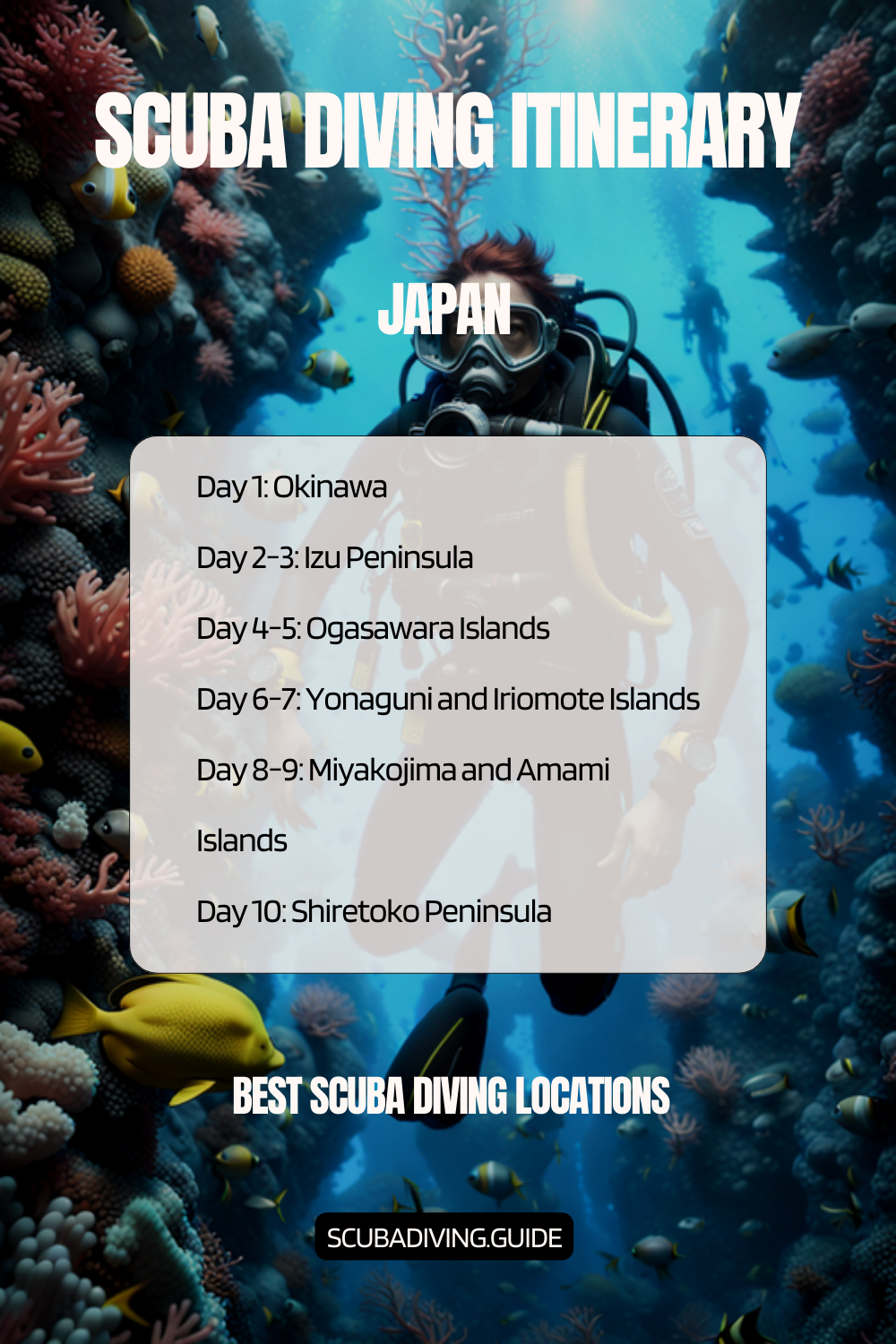 Japan Recommended Scuba Diving Itinerary