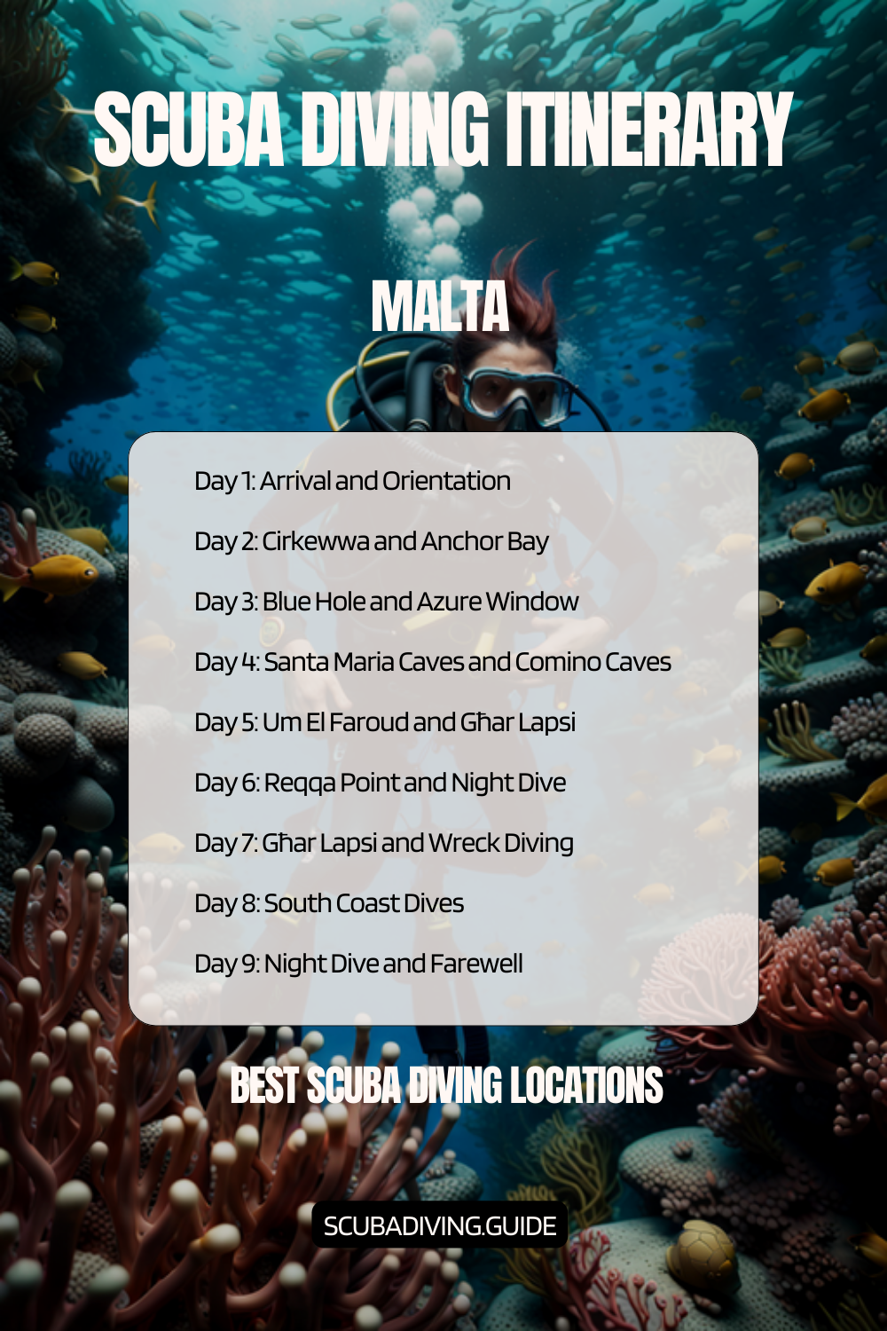Malta Recommended Scuba Diving Itinerary