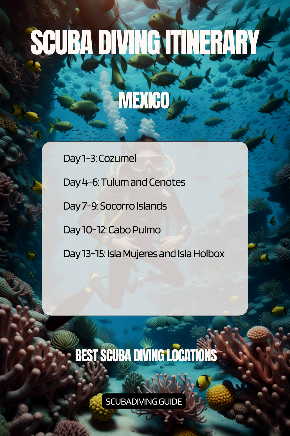 Mexico Recommended Scuba Diving Itinerary