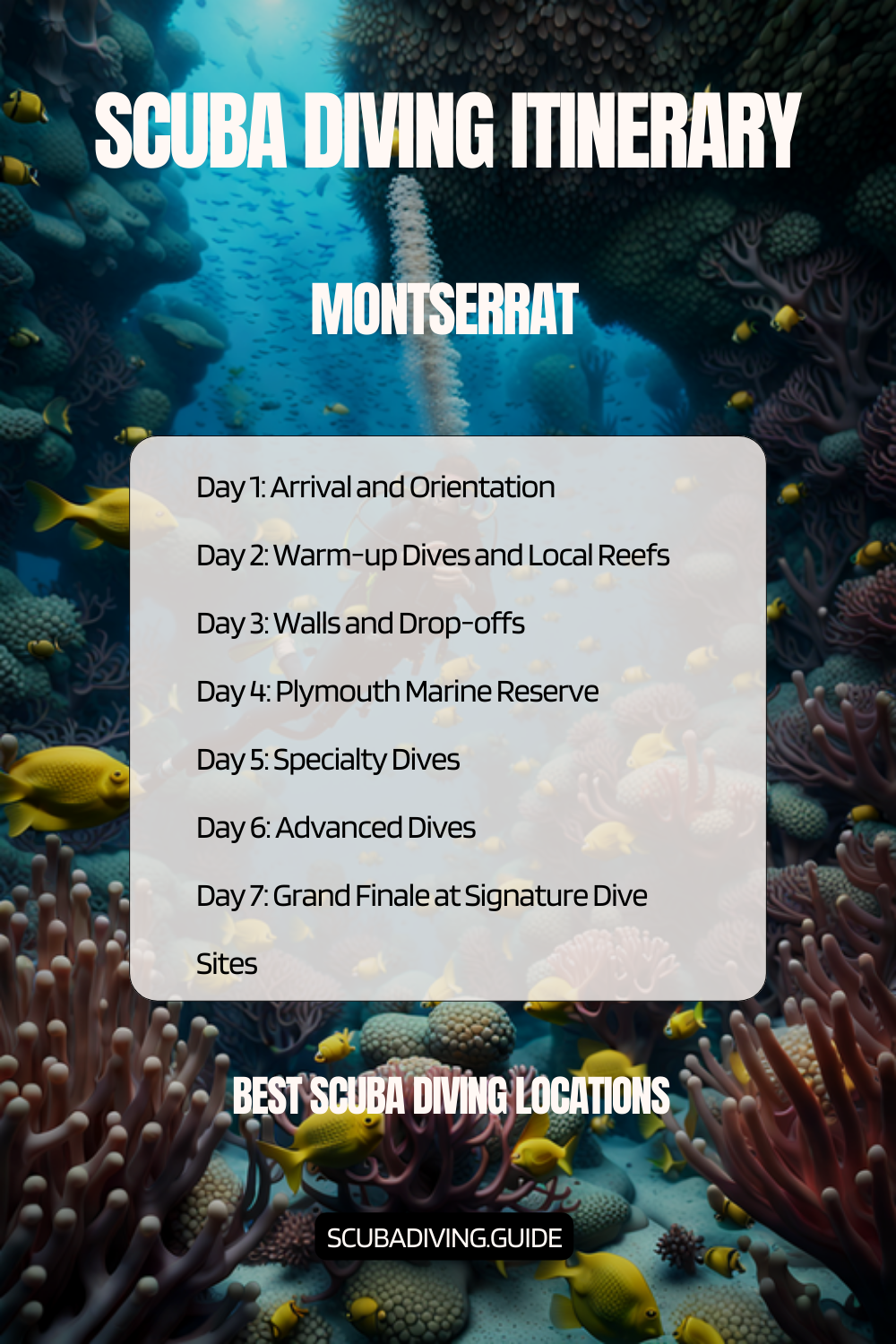 Montserrat Recommended Scuba Diving Itinerary