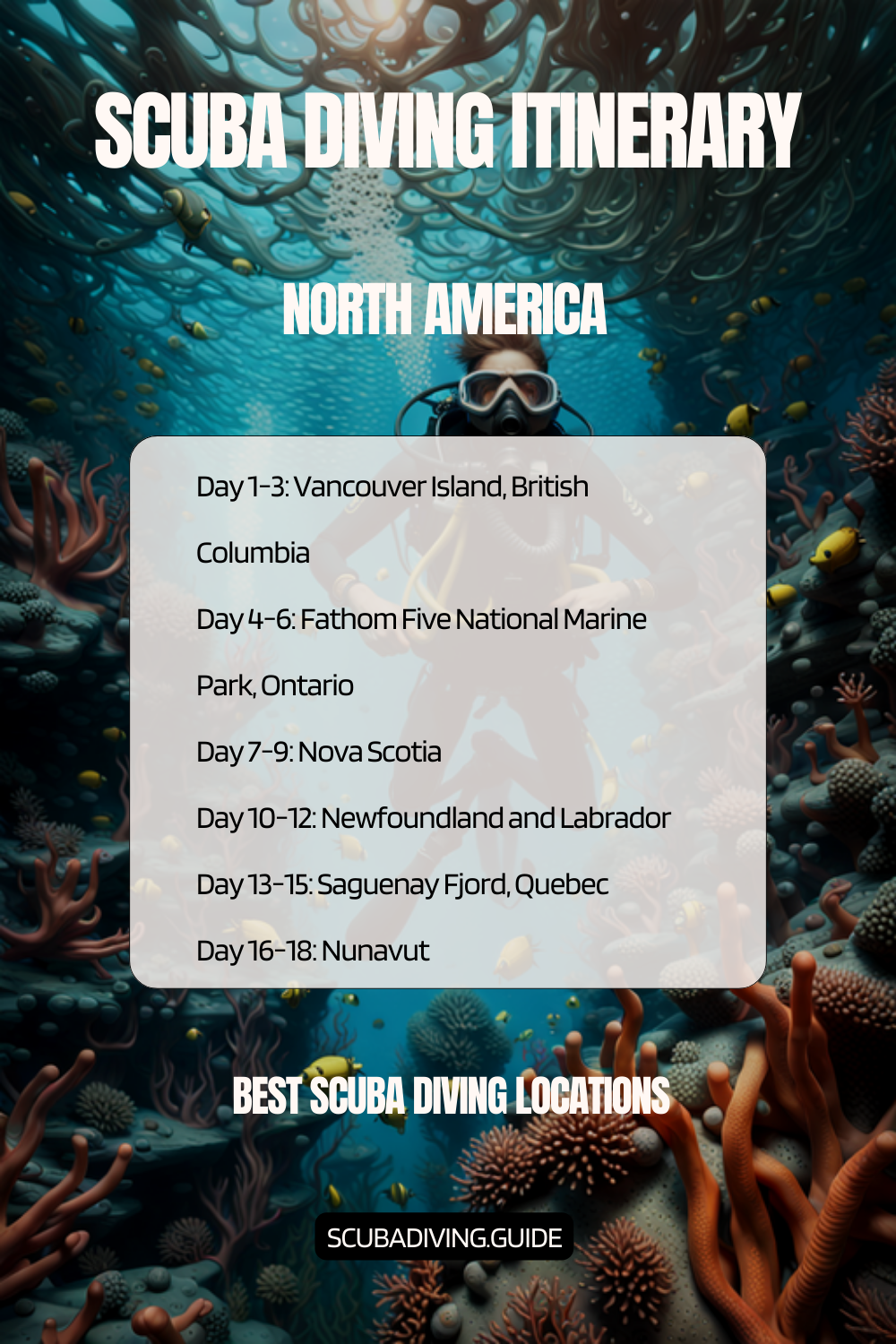 North America Recommended Scuba Diving Itinerary