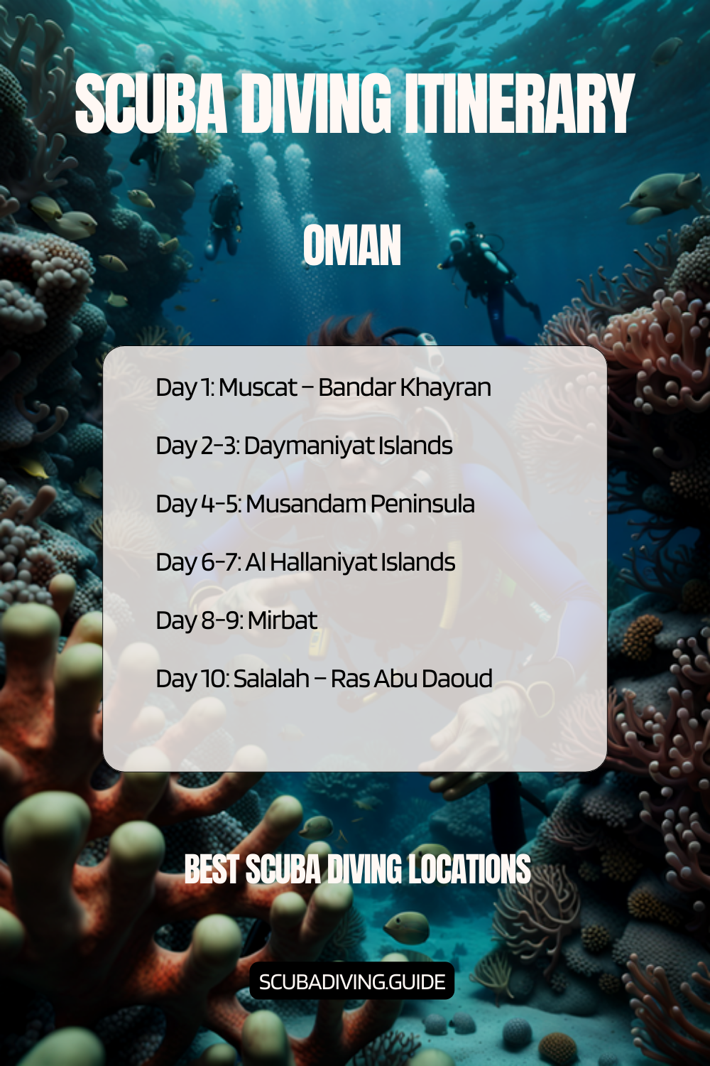 Oman Recommended Scuba Diving Itinerary