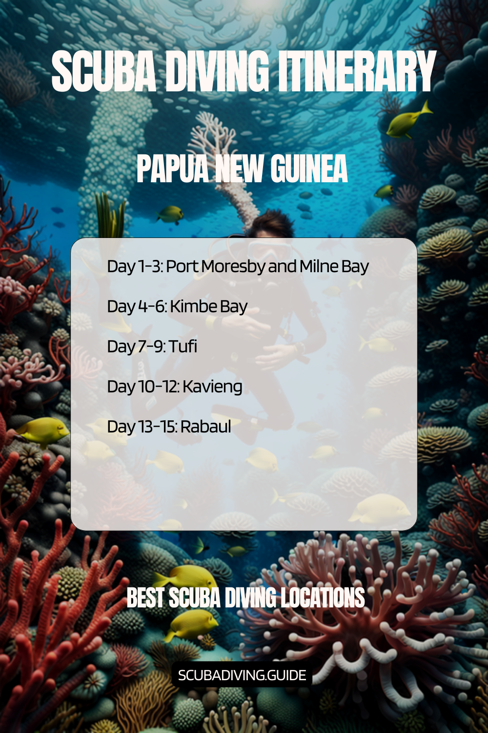 Papua New Guinea Recommended Scuba Diving Itinerary