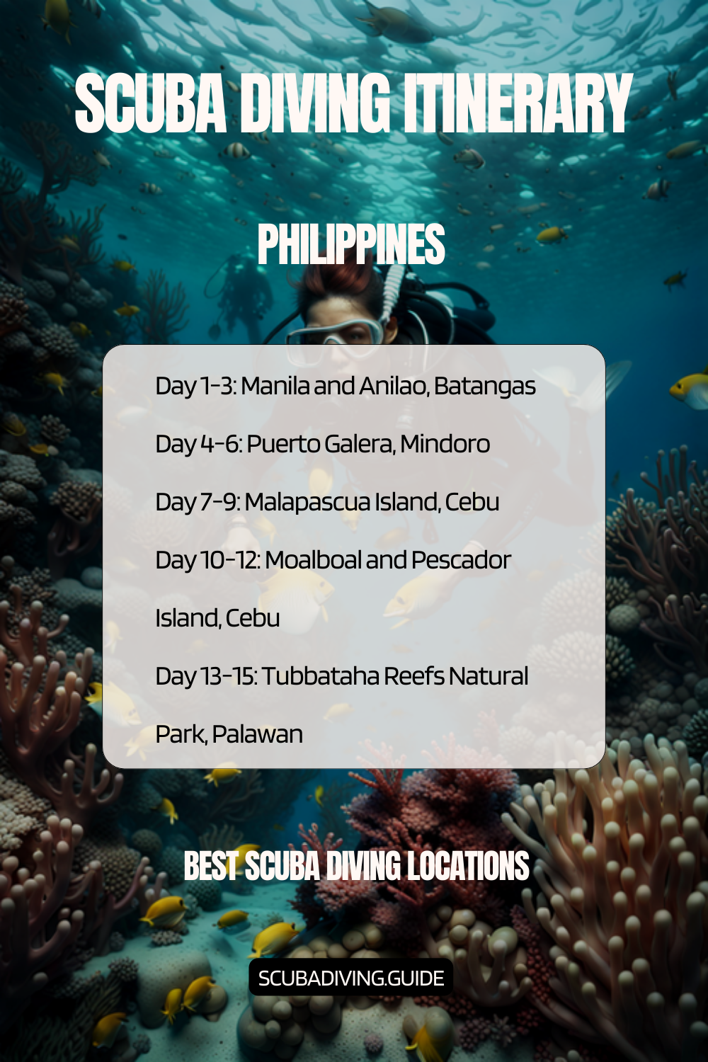 The Philippines Recommended Scuba Diving Itinerary