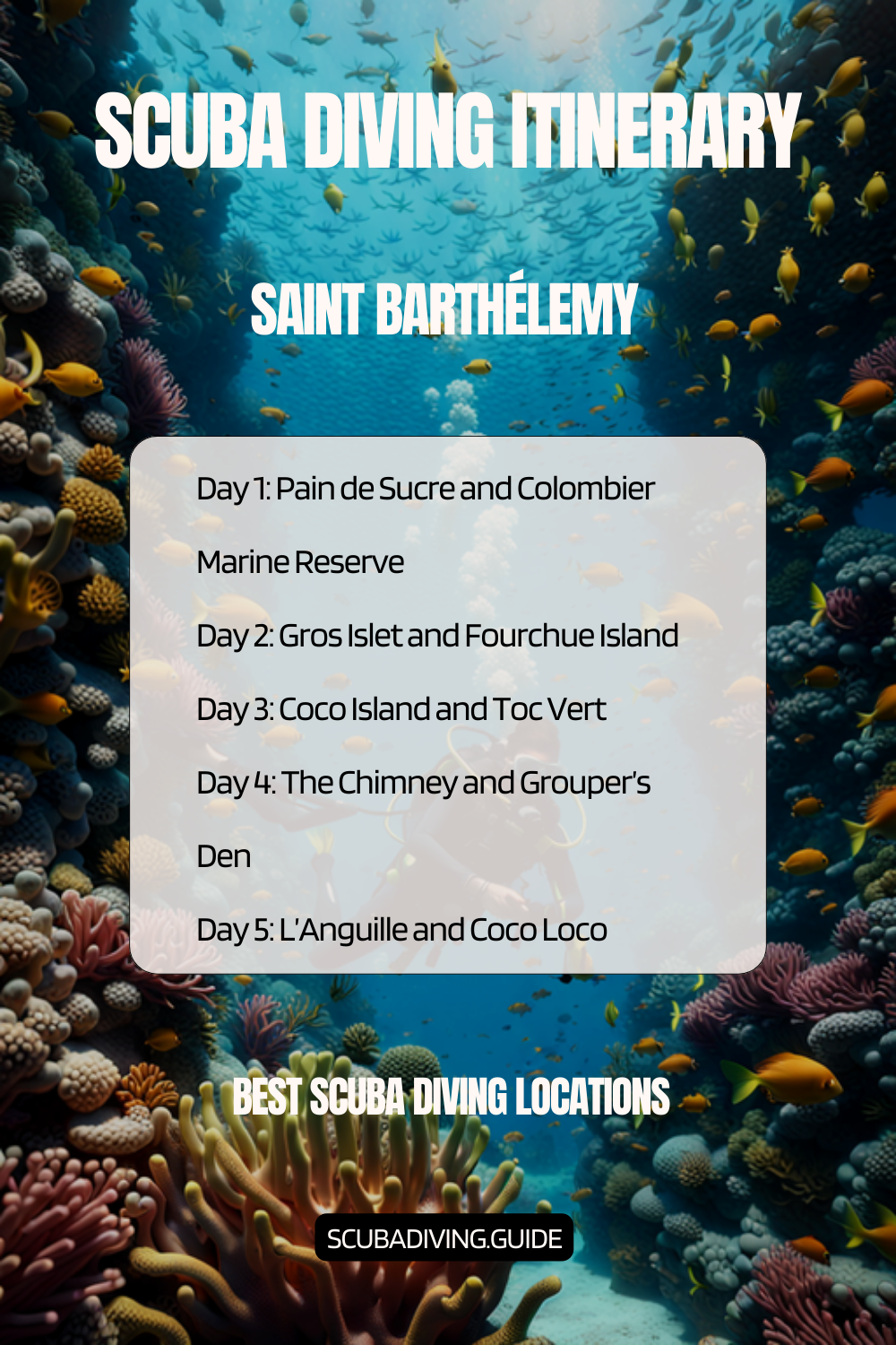 Saint Barthélemy Recommended Scuba Diving Itinerary