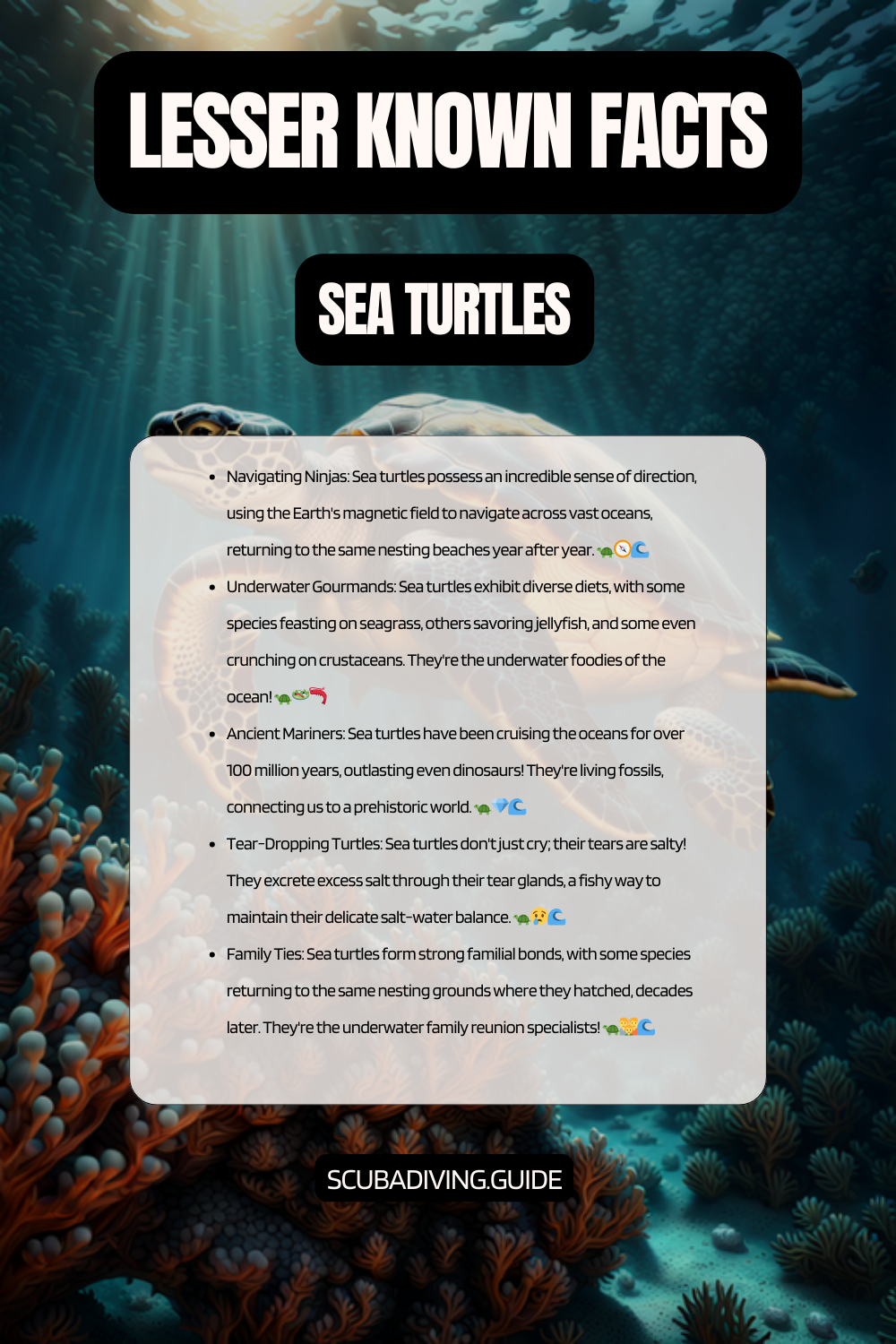 lesser known facts Sea Turtles
