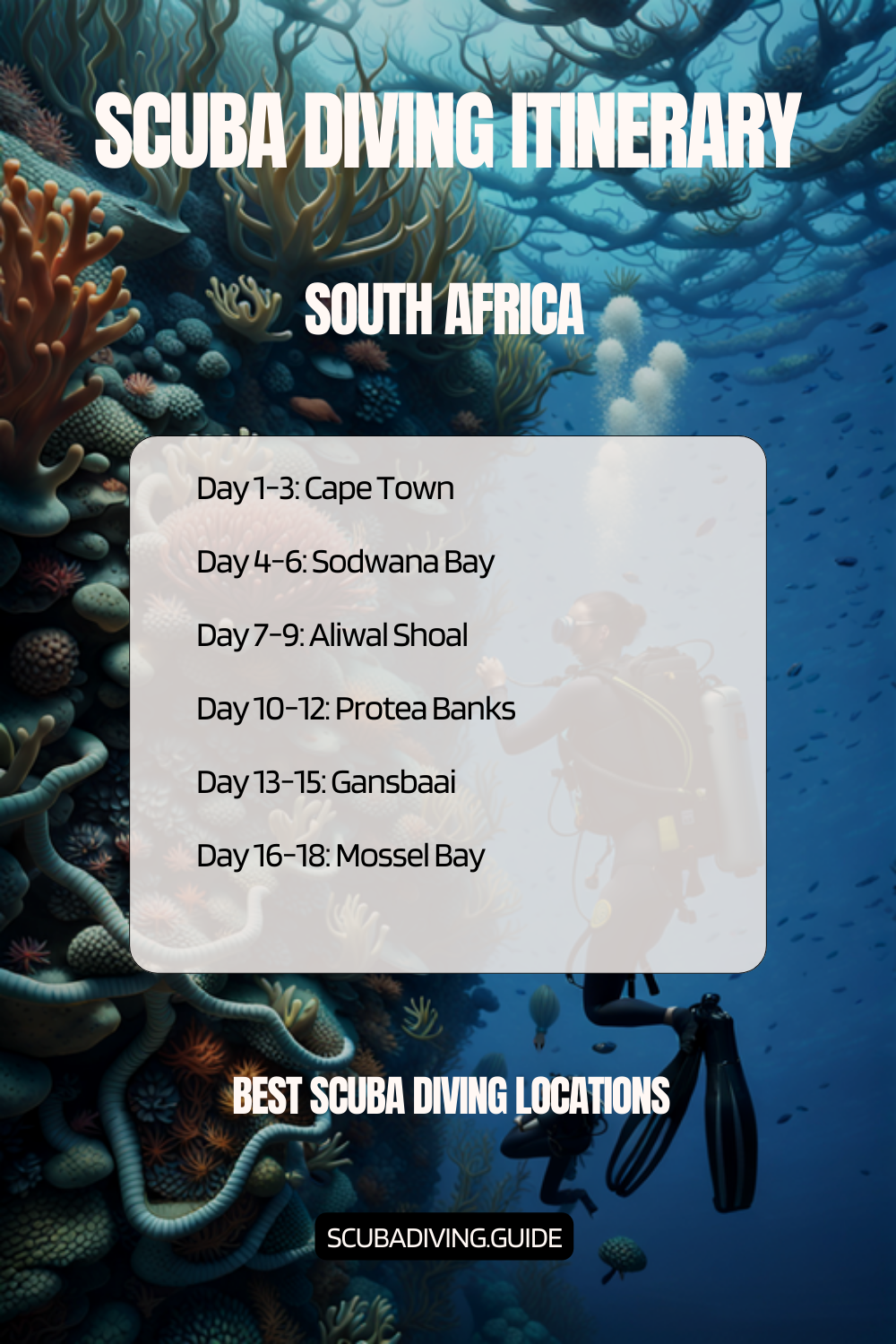 South Africa Recommended Scuba Diving Itinerary