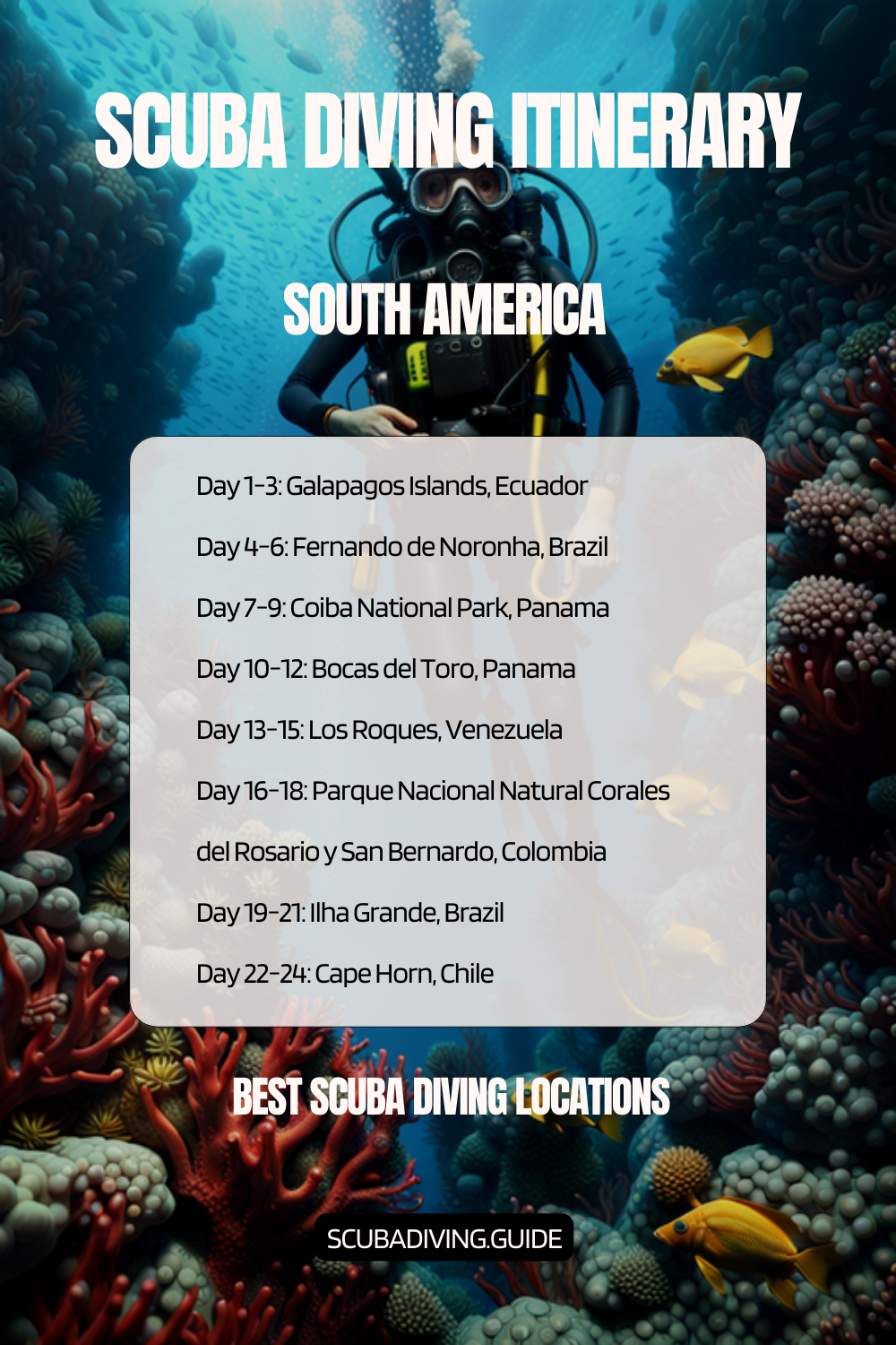South America Recommended Scuba Diving Itinerary