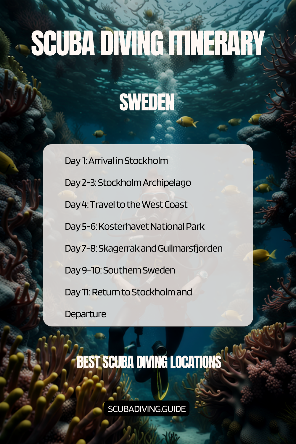 Sweden Recommended Scuba Diving Itinerary