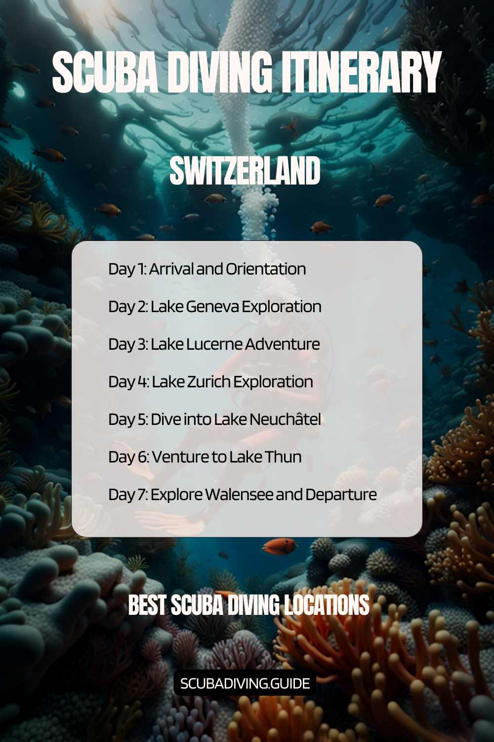 Switzerland Recommended Scuba Diving Itinerary
