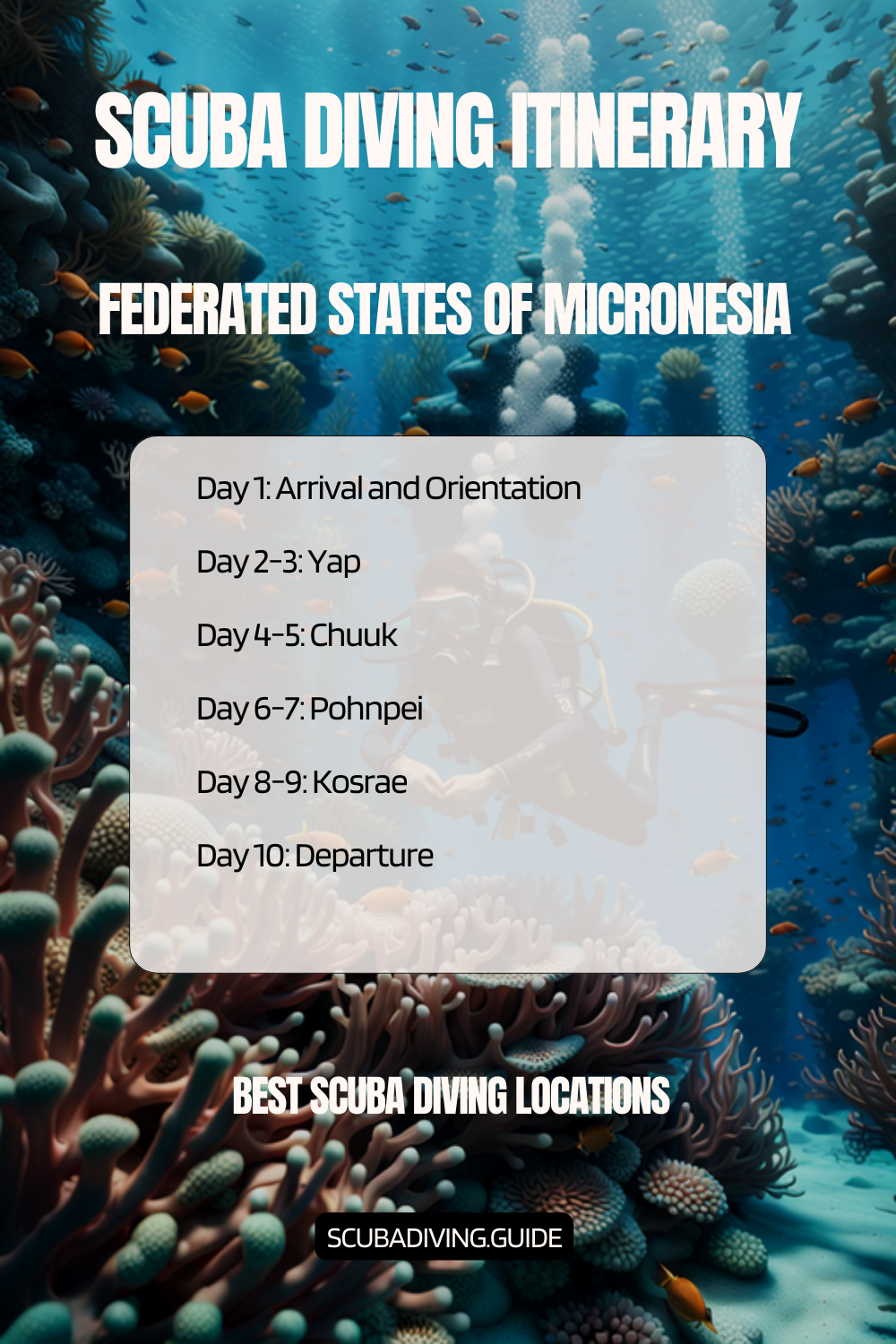 Federated States Of Micronesia Recommended Scuba Diving Itinerary