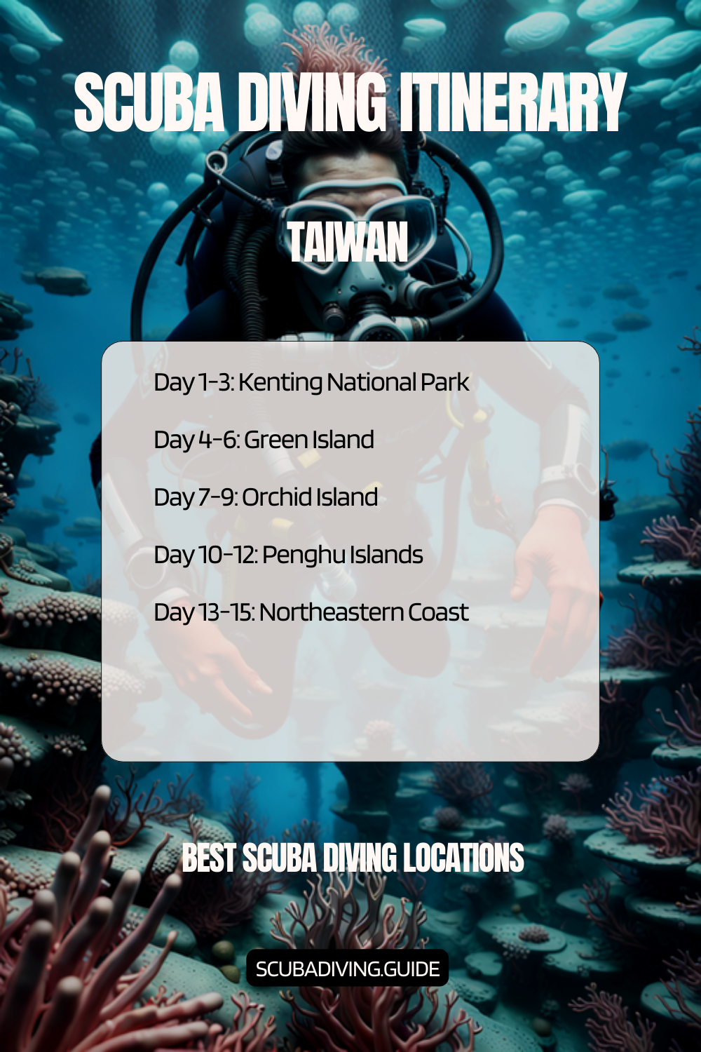 Taiwan Recommended Scuba Diving Itinerary