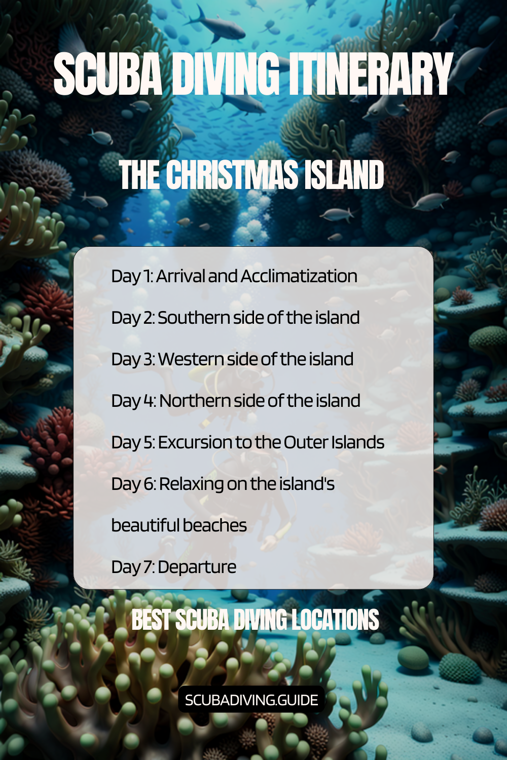 The Christmas Island Recommended Scuba Diving Itinerary