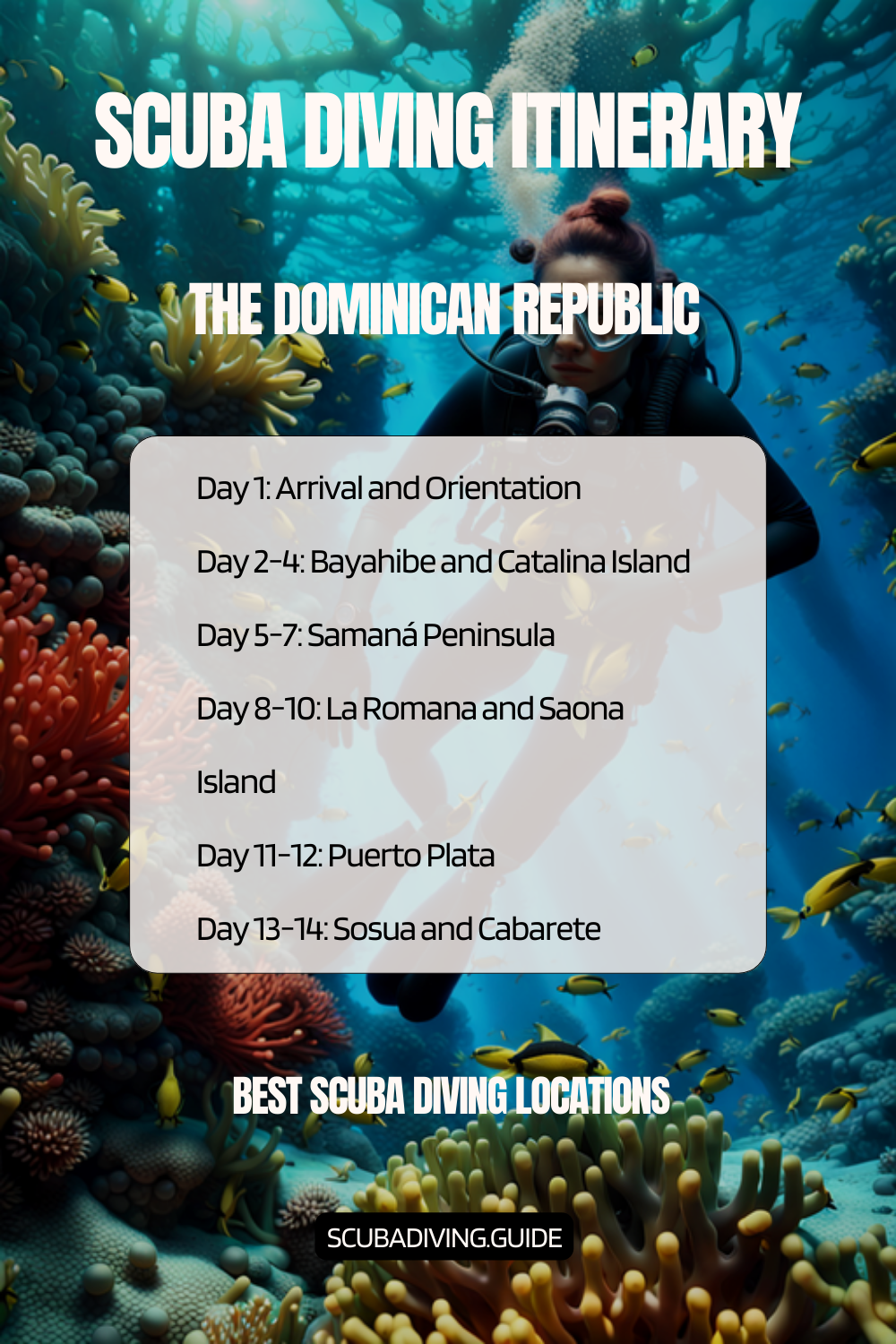 Dominican Republic Recommended Scuba Diving Itinerary