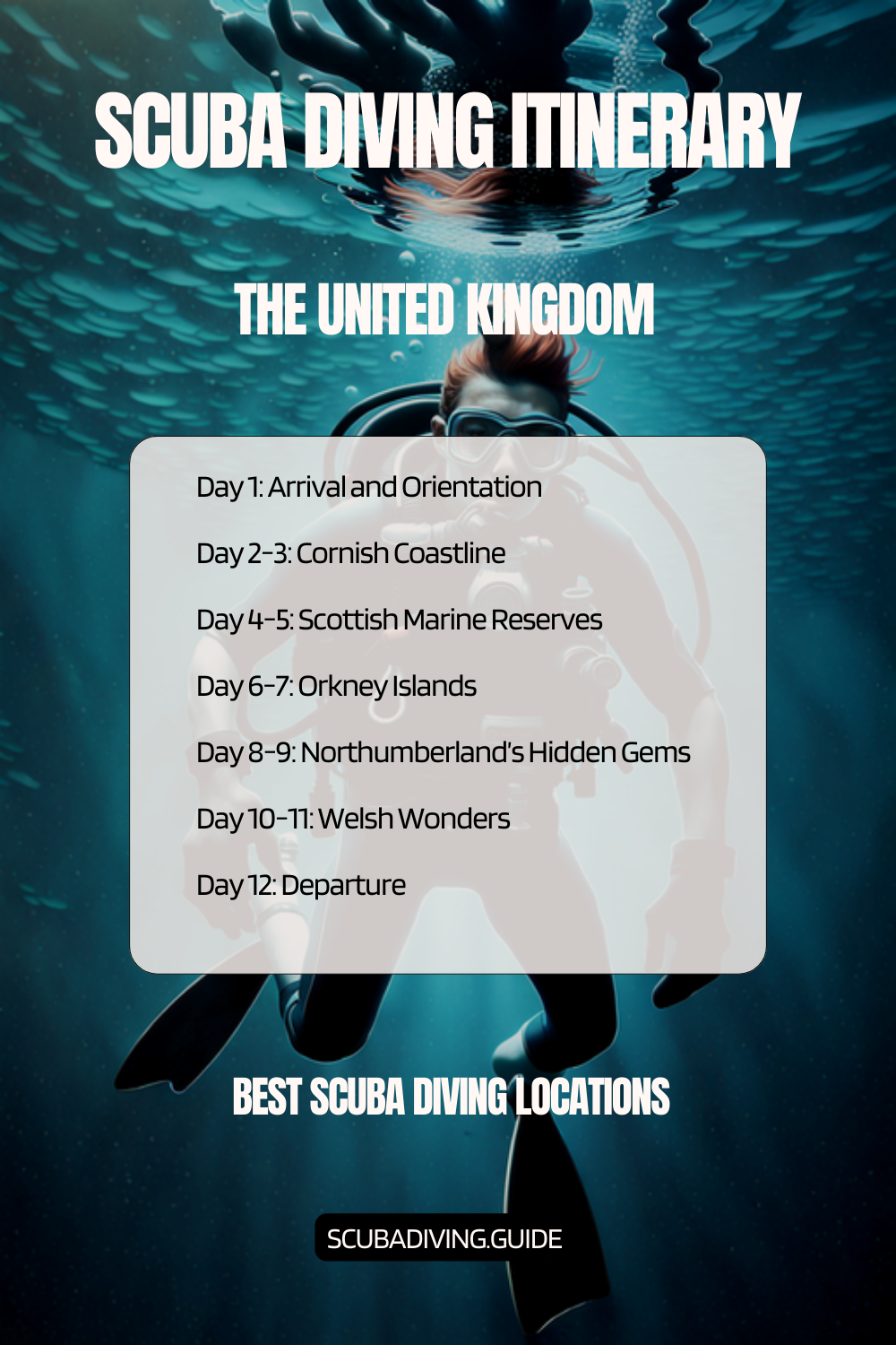 United Kingdom Recommended Scuba Diving Itinerary
