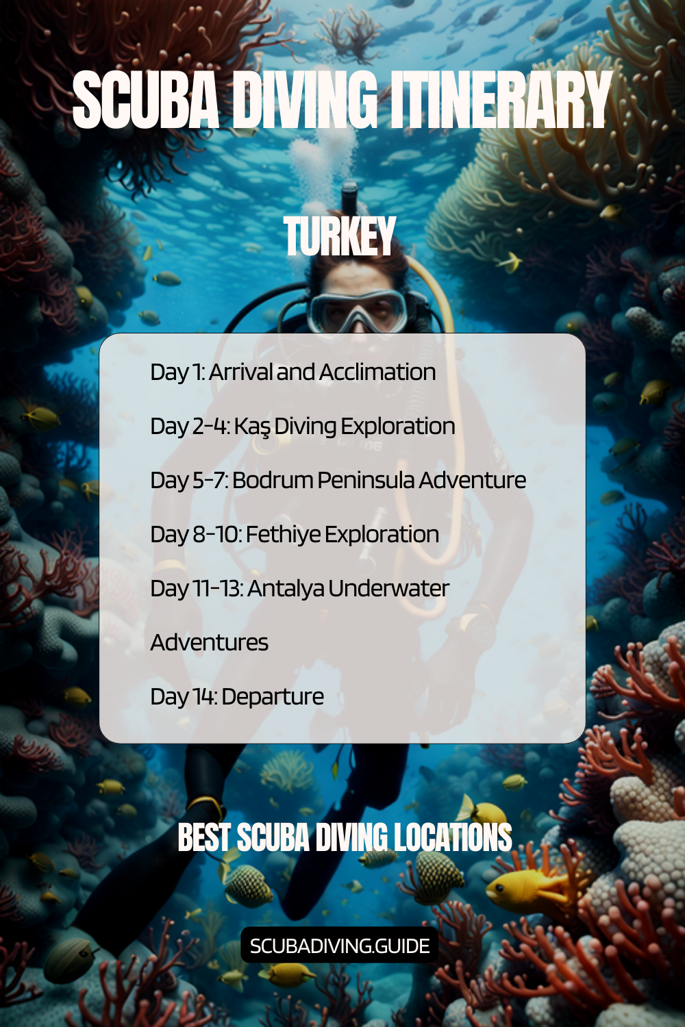 Turkey Recommended Scuba Diving Itinerary