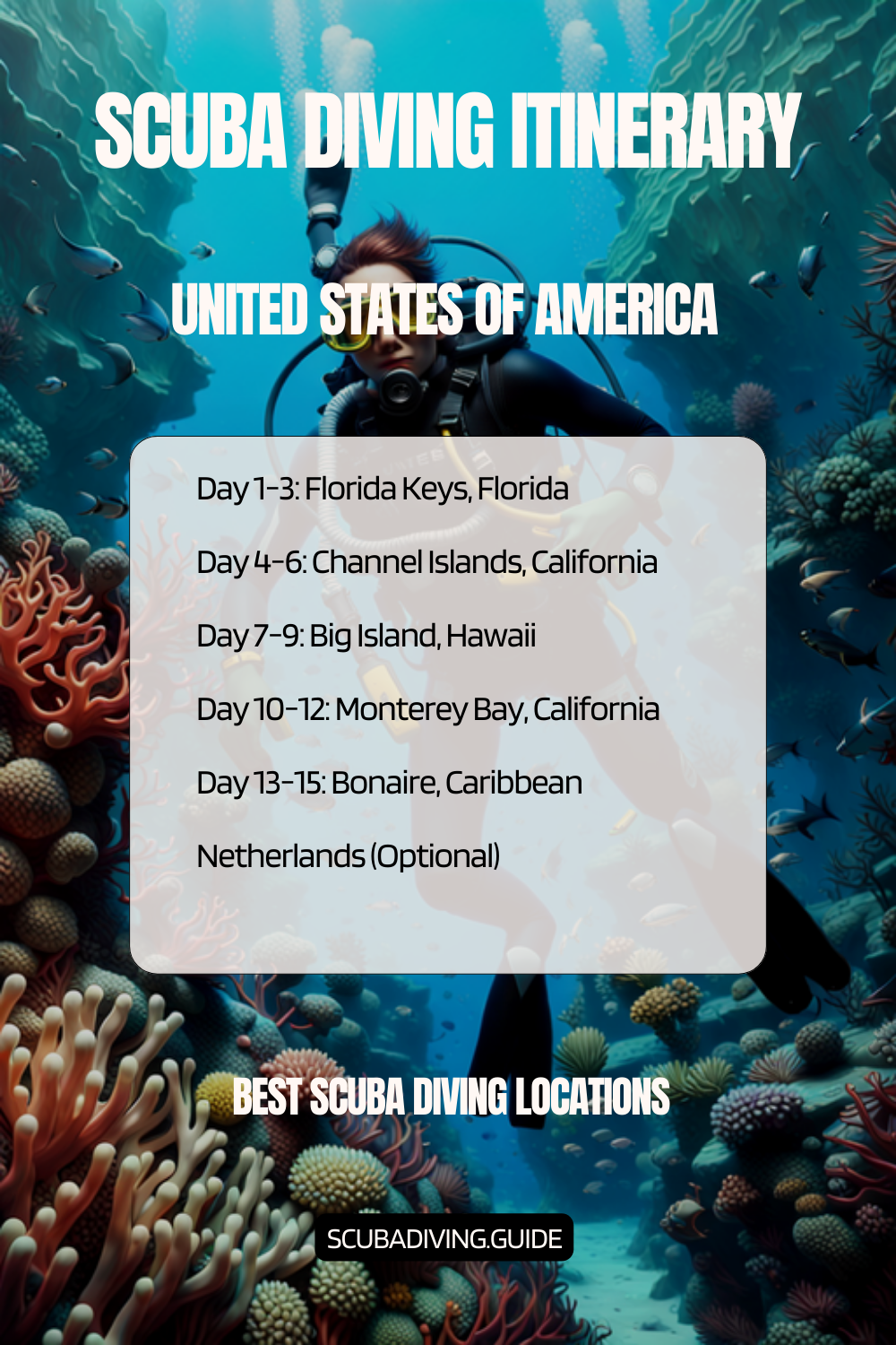 United States Of America Recommended Scuba Diving Itinerary