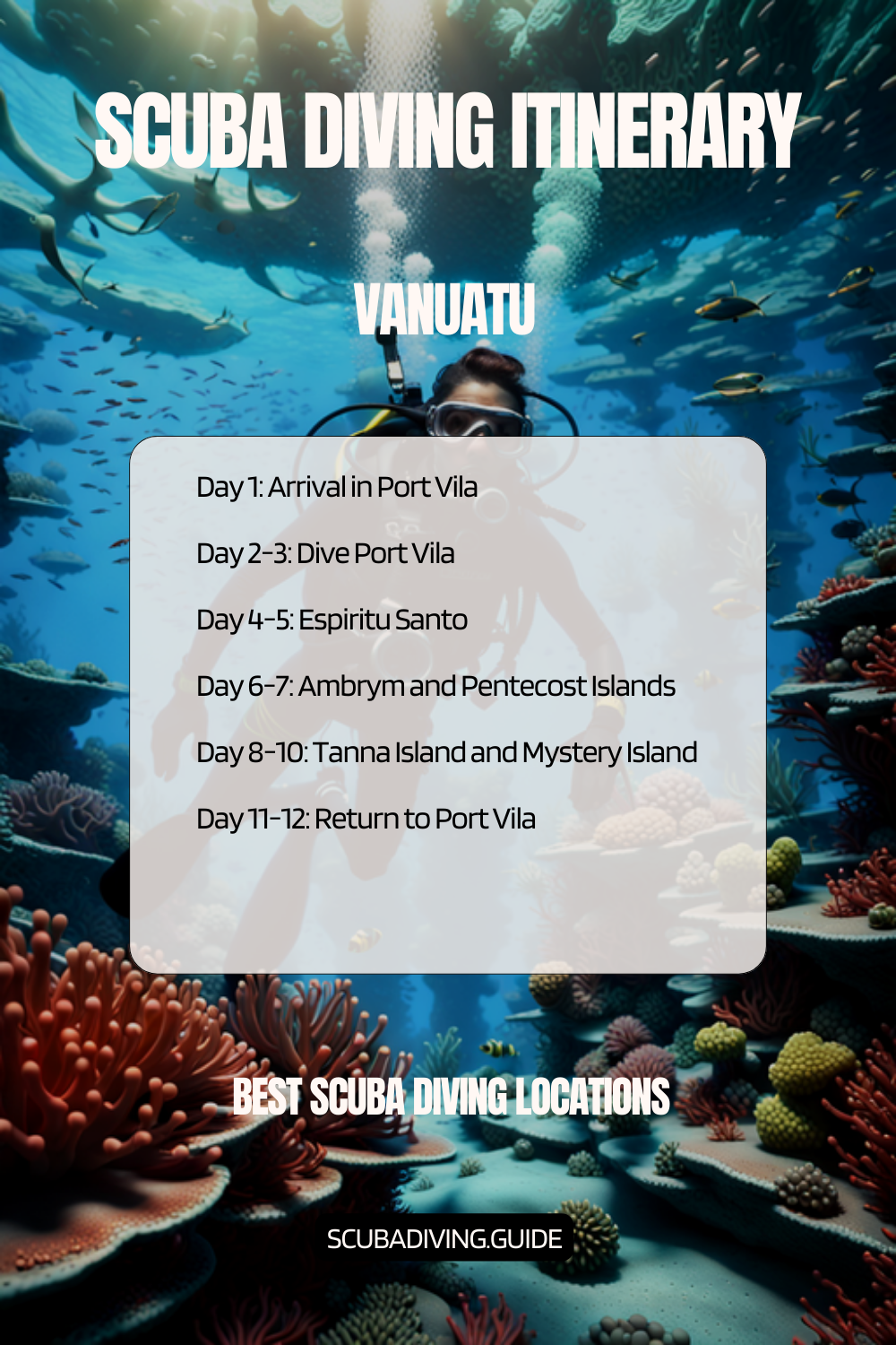Vanuatu Recommended Scuba Diving Itinerary